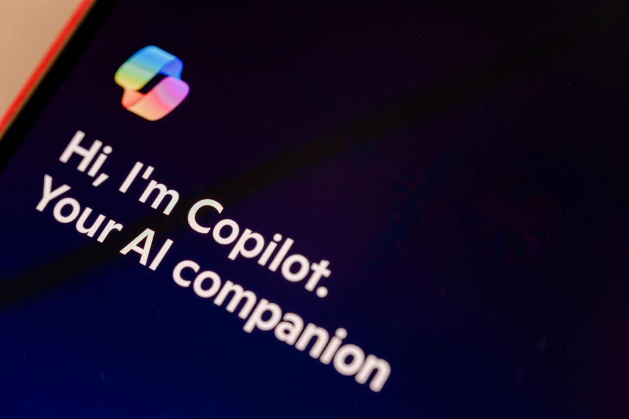 AdobeStock_1134535908_website Screen with the Microsoft Copilot logo and text that reads: Hi, I'm Copilot. Your AI companion.